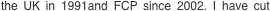 the UK in 1991and FCP since 2002. I have cut 